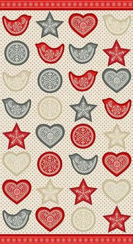 Scandi 4 Garland Christmas Panel by Makower UK 1788