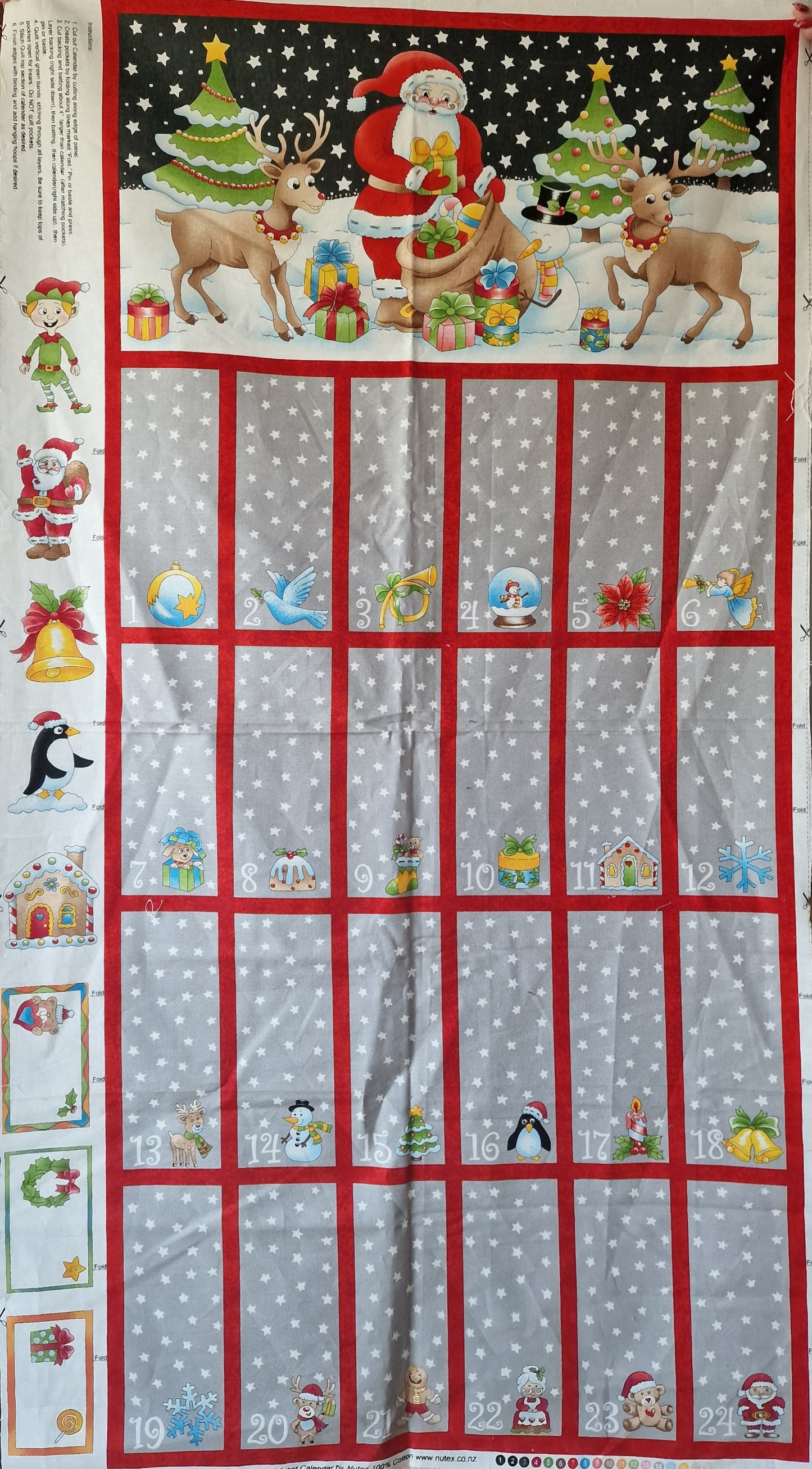 Santa & Reindeer 60cm Christmas Advent Calendar by Nutex #80130