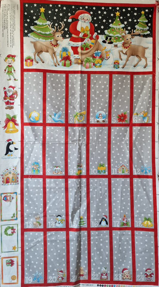 Santa & Reindeer 60cm Christmas Advent Calendar by Nutex #80130