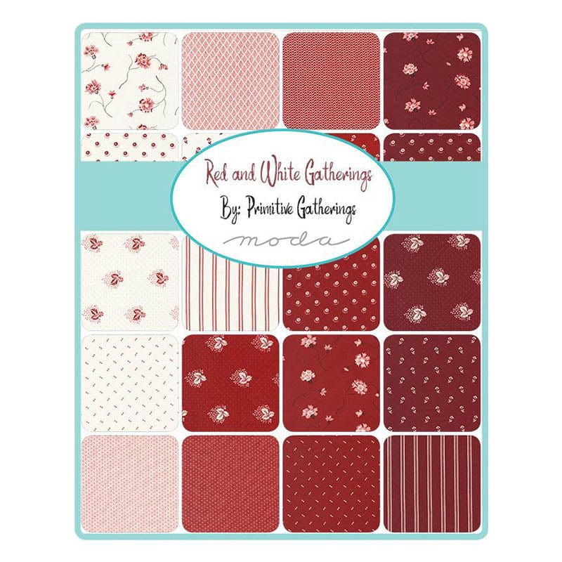 RED AND WHITE GATHERINGS - Layer Cake - Moda Fabric Code LC49190